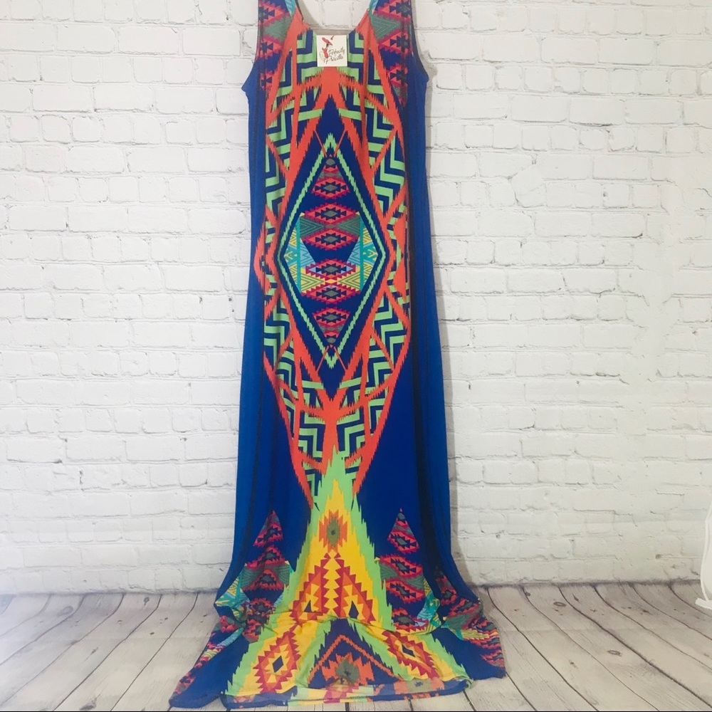 NWT Perfectly Priscilla vibrant multi colored maxi